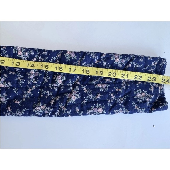 Vintage 70s Gunne Sax Prairie Boho Blue Flower Lace Quilted Jacket - Picture 10 of 12